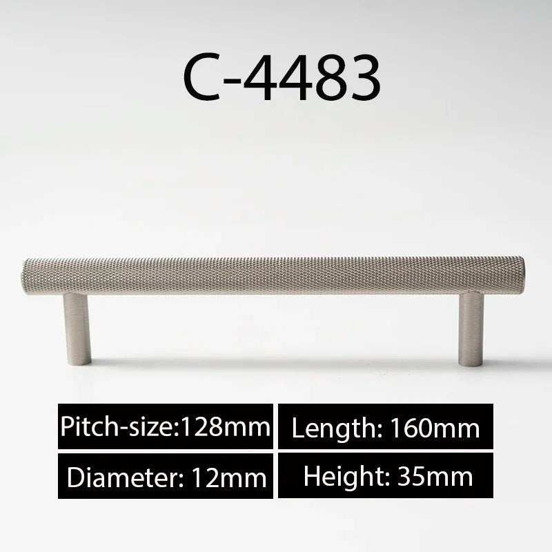 Premium Knurled Brass T-Bar Handle for Cabinets