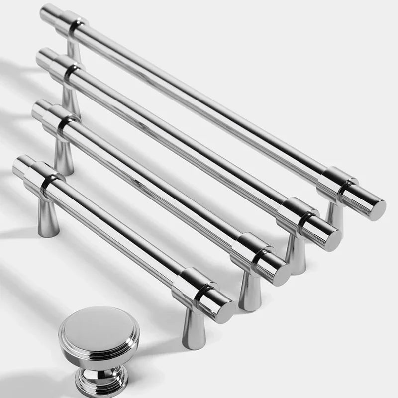 Sleek Brass T-Bar Pulls and Knobs for Cabinets