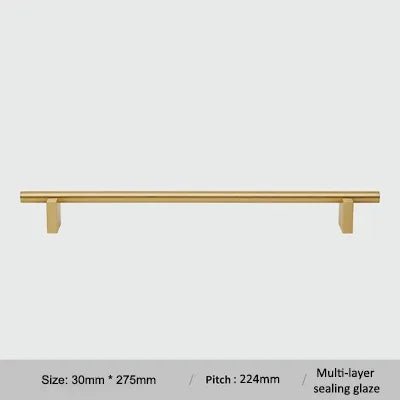 8.8" T-Bar Handle - European Gold Brass Pull