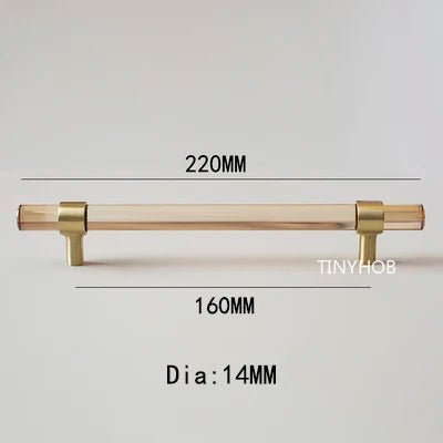 Luxury Brass Pull - Champagne Crystal Knob