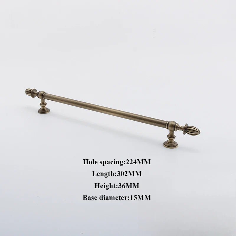 Brass Lotus Drawer Knob - Gold T-Bar Handle