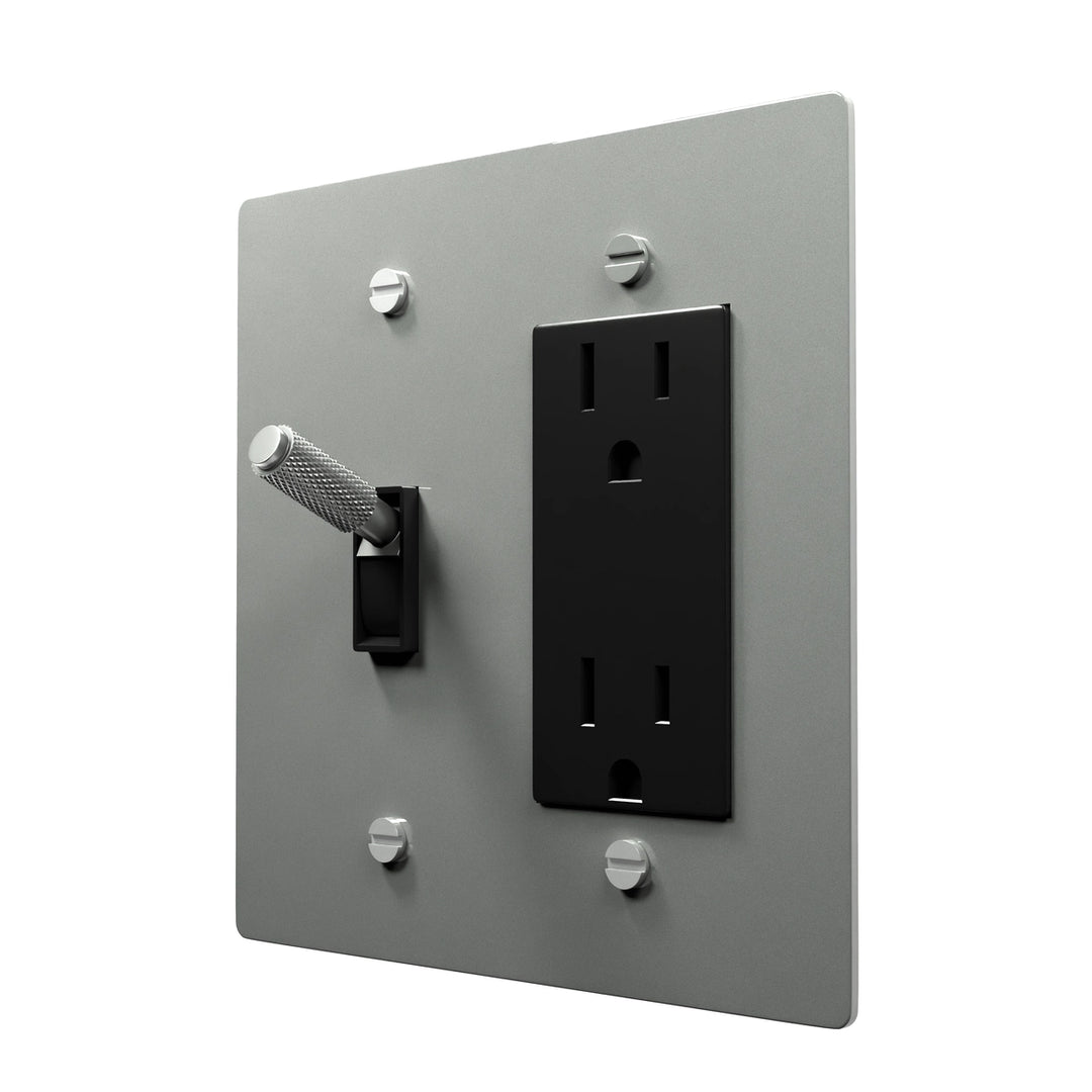 Brass Wall Plate Combo - Toggle and Socket