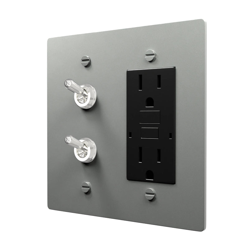 Brass Outlet & Toggle Plate - Retro Style Cover