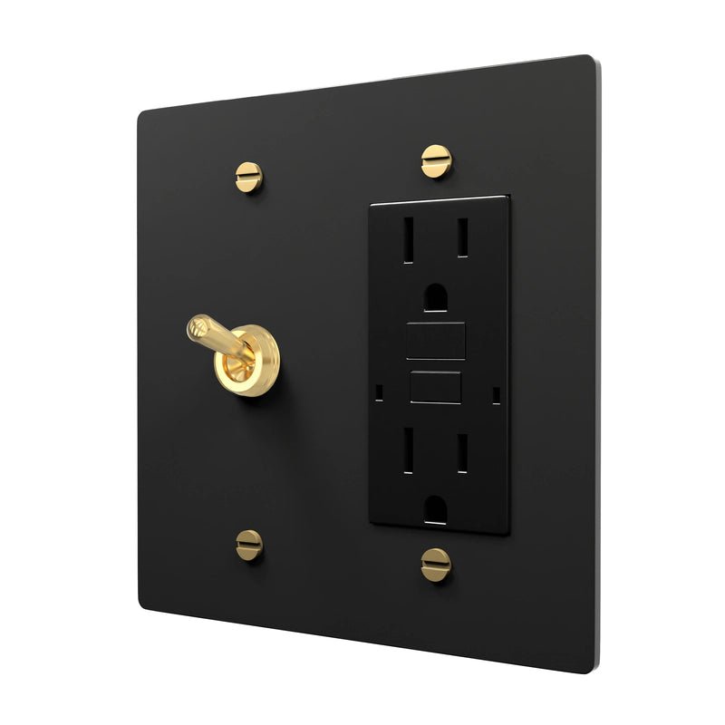 Retro Brass Switch Plate - Toggle and Outlet Cover