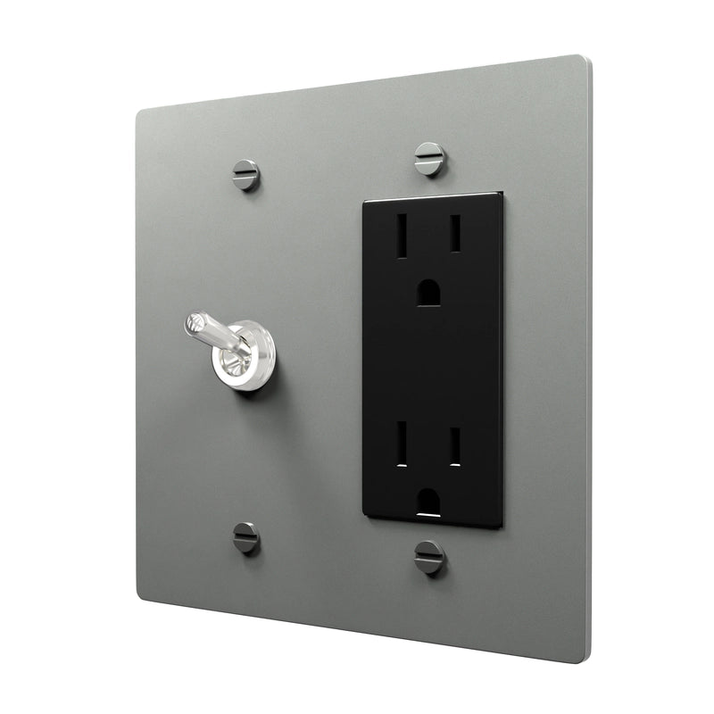 Toggle and Outlet Switch Plate - Brass Retro Look