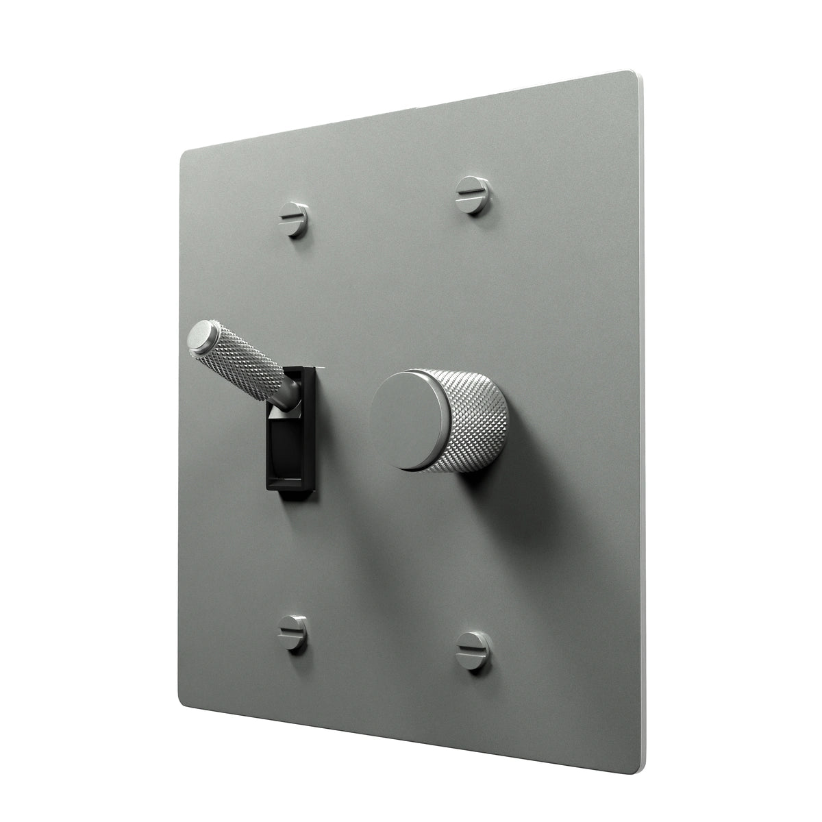 Brass Dimmer and Toggle Plate - Classic Design