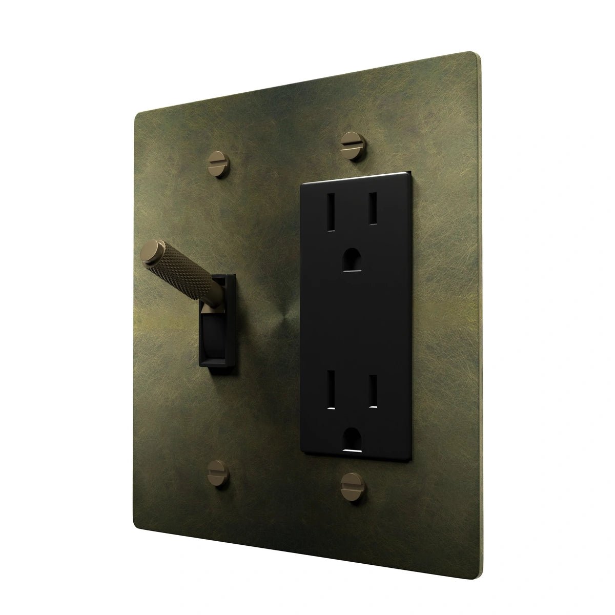Brass Outlet and Toggle Switch Wall Plate