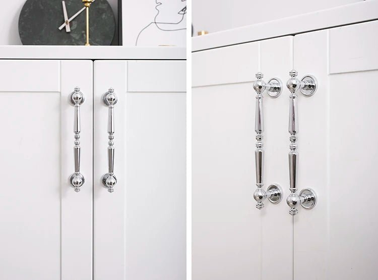 Silver Drawer Handle - Bright Chrome Brass Pull