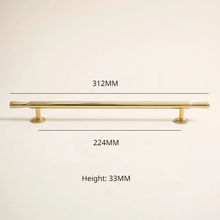 Bright Gold T-Bar Handle for Cabinets – 6.3" Solid Brass  