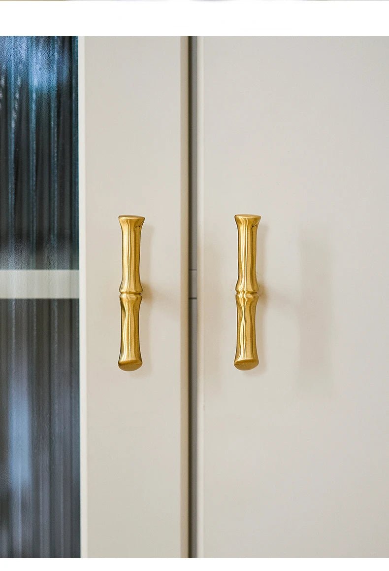 Contemporary Bronze Bamboo Brass T-Bar Pulls – 5" Handles for Cabinets