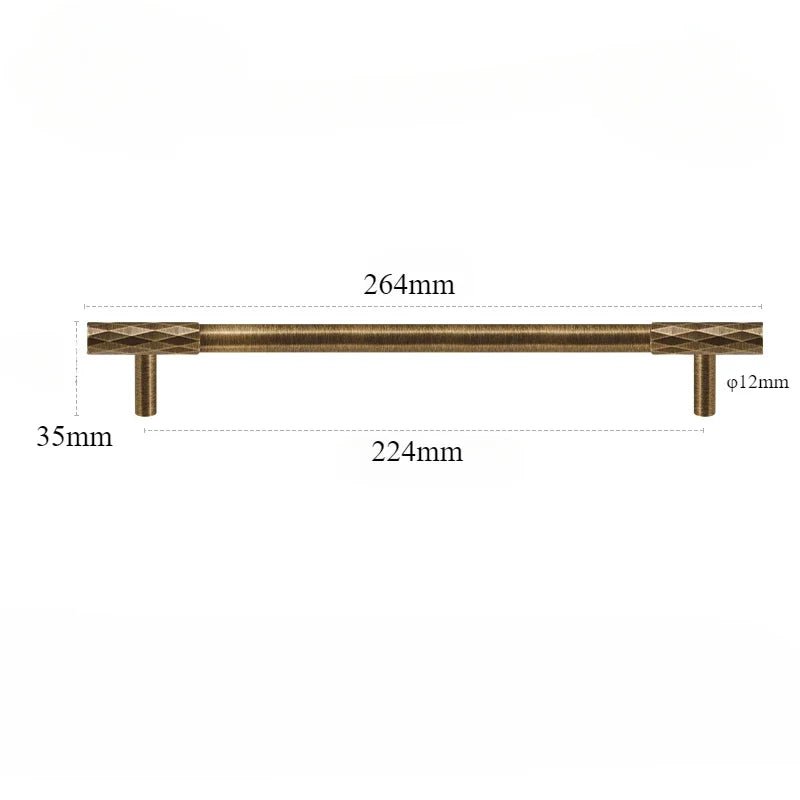 Retro Vertical Line Brass Cabinet Handle