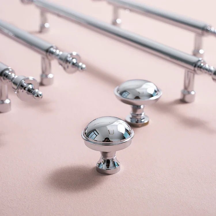 Elegant Chrome Crown Shape Drawer Pull for Modern Furniture Handles