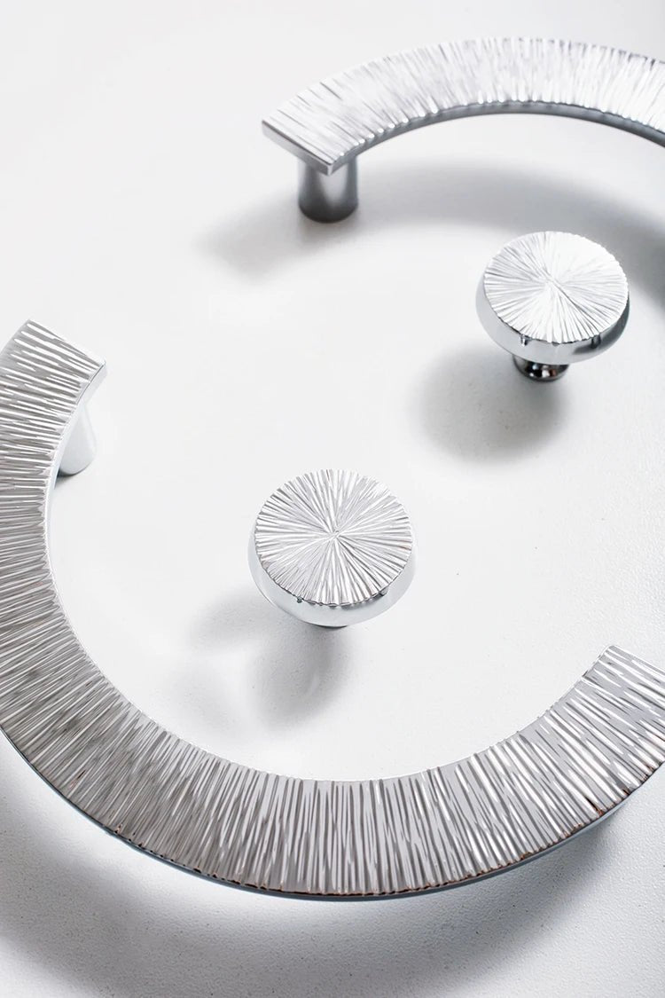 Elegant Chrome Semi-Circular Knob – Modern Pull for Cabinets