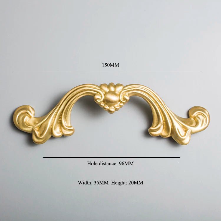 Antique Gold Brass Pull – 3.8" Cabinet Handle