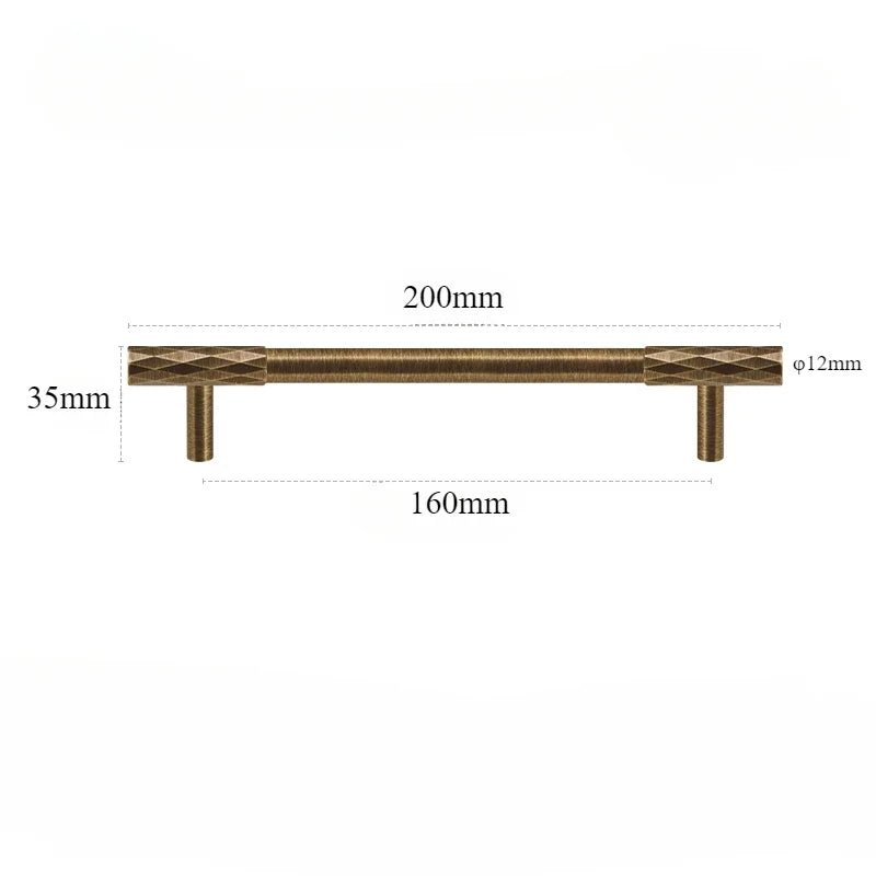 Antique Look Cabinet Pull – Lined Brass Design