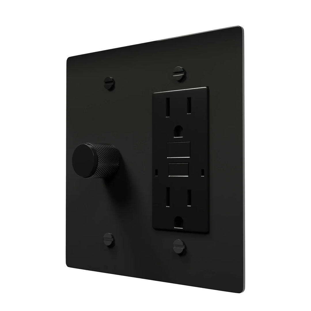 Brass Dual Control Plate - Dimmer and Power