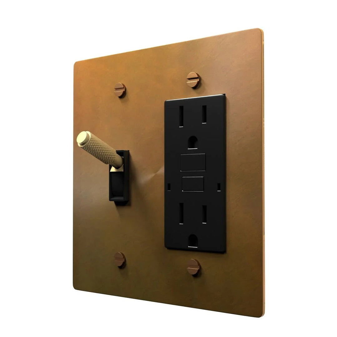 Outlet and Toggle Switch Combo - Brass Plate