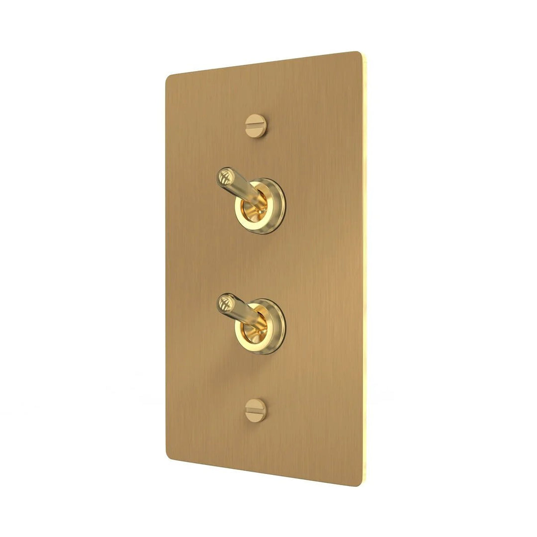 Brass Toggle Light Switch - Vintage Double Design