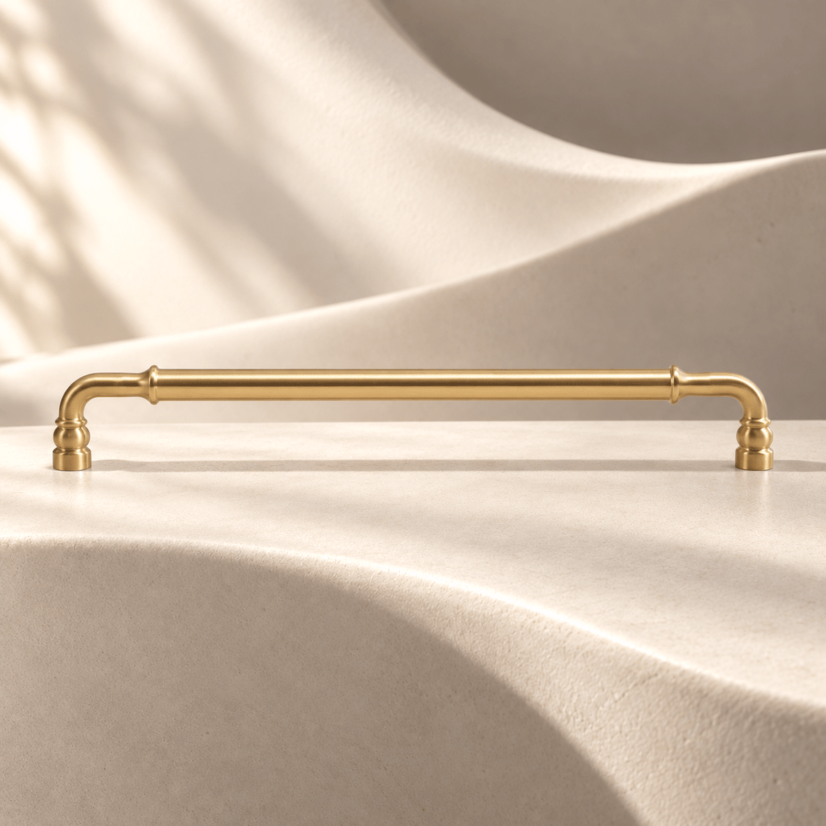 Classic gold 224 mm CTC cabinet pull — Ivory Atelier studio photograph