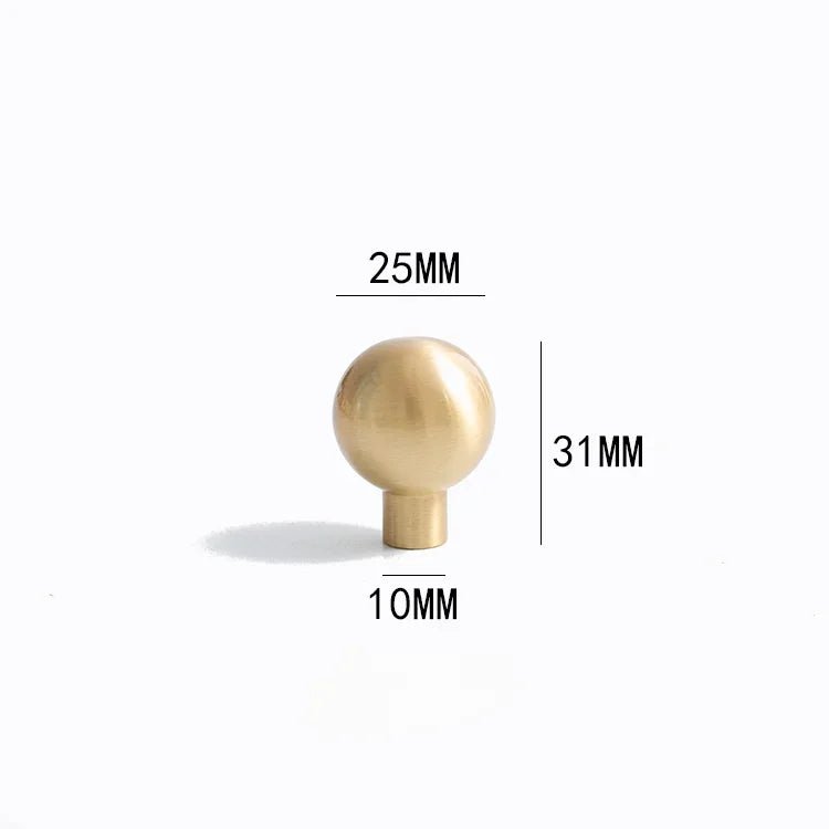 Solid Brass Gold Round Knobs for Modern Dresser Pulls