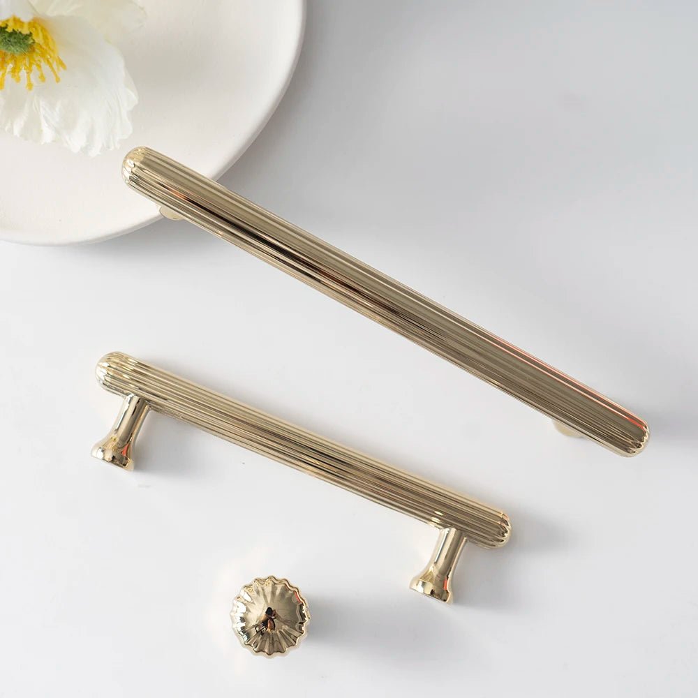 Triple-Finish Brass Cabinet Knob – Retro Style  