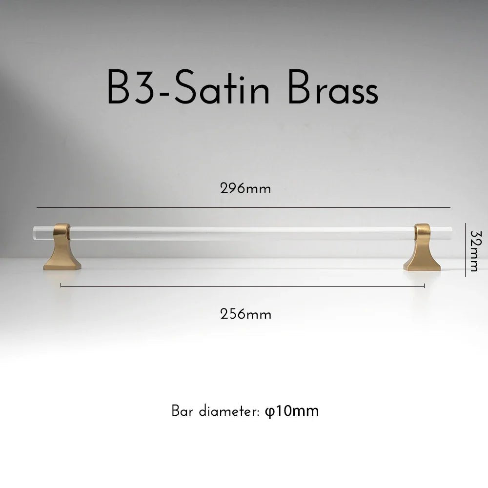 Modern Clear Handle - Acrylic and Brass Knob