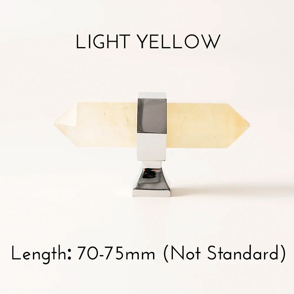 Cabinet Knob - Natural Crystal & Brass Detail