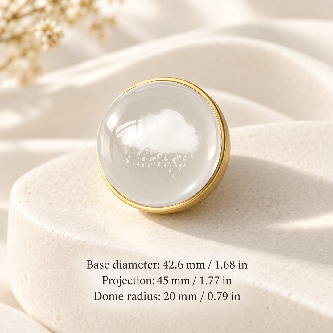 Cloud — Large cabinet knob — Base diameter: 42.6 mm / 1.68 in; Projection: 45 mm / 1.77 in; Dome radius: 20 mm / 0.79 in — ivory stone studio