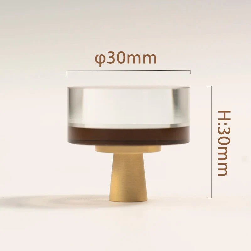 Premium Coffee Glass Cabinet Knobs – Brass Accents for Drawers