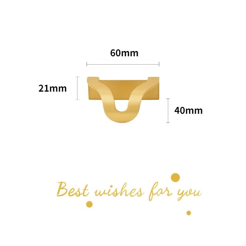 Hidden Brass T-Bar Handle – Flush Gold Drawer Pull  