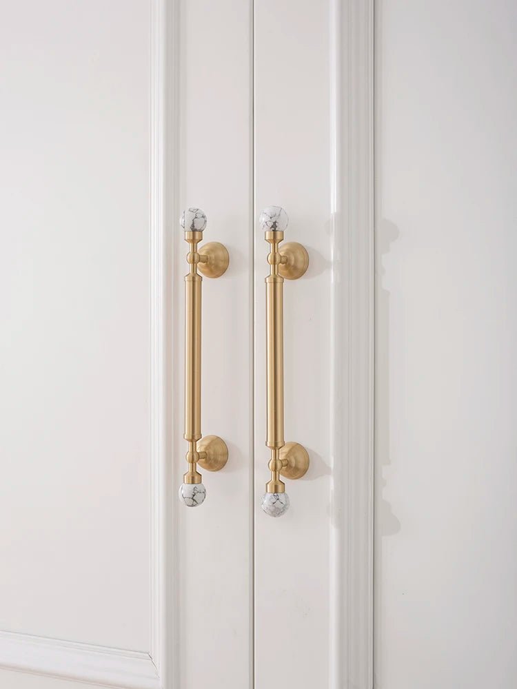High-Quality Brass & Pink Crystal Pulls – 5" Handles for Cabinets
