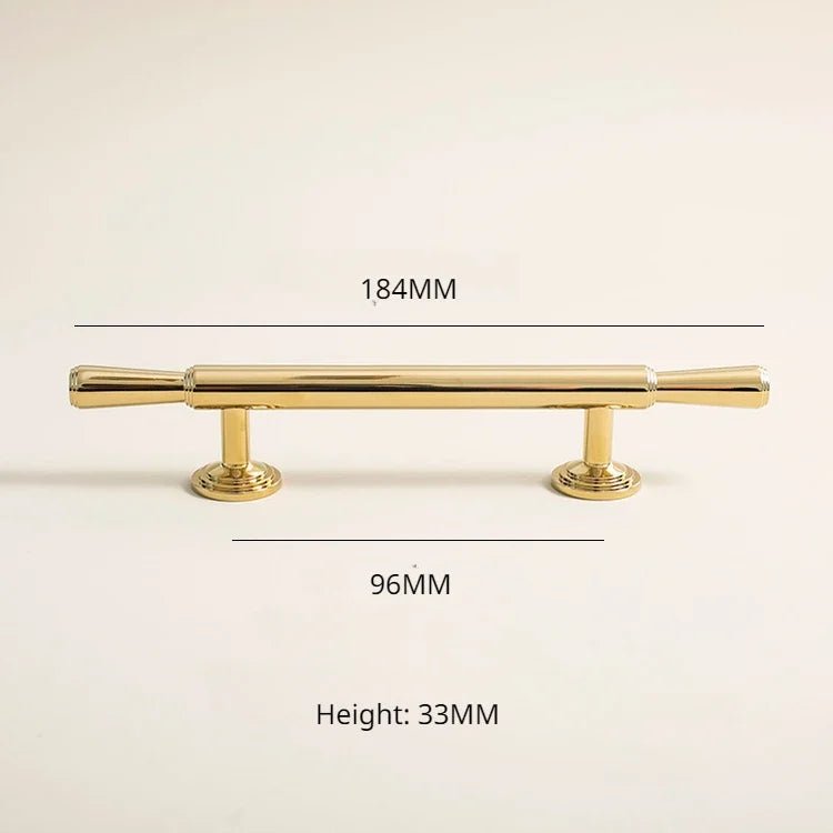 6.3" Solid Brass Gold Knob – T-Bar Cabinet Handle  