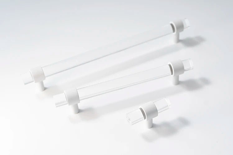 Sleek Acrylic & Brass Modern T-Bar Pulls for Cabinets