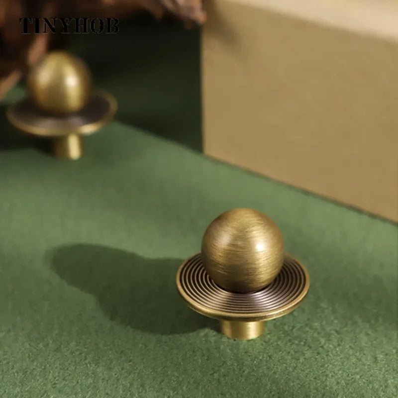 Antique Bronze Brass Cabinet Knobs with Base, Single Hole