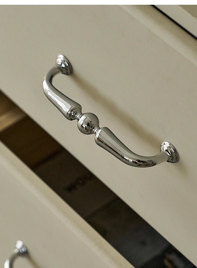Stylish Art Deco Brass T-Bar Pulls – Bright Silver Knobs for Cabinets