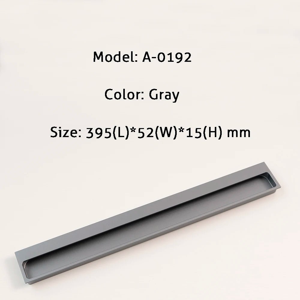 Flat Recessed Cabinet Handle – 15.75" Black  