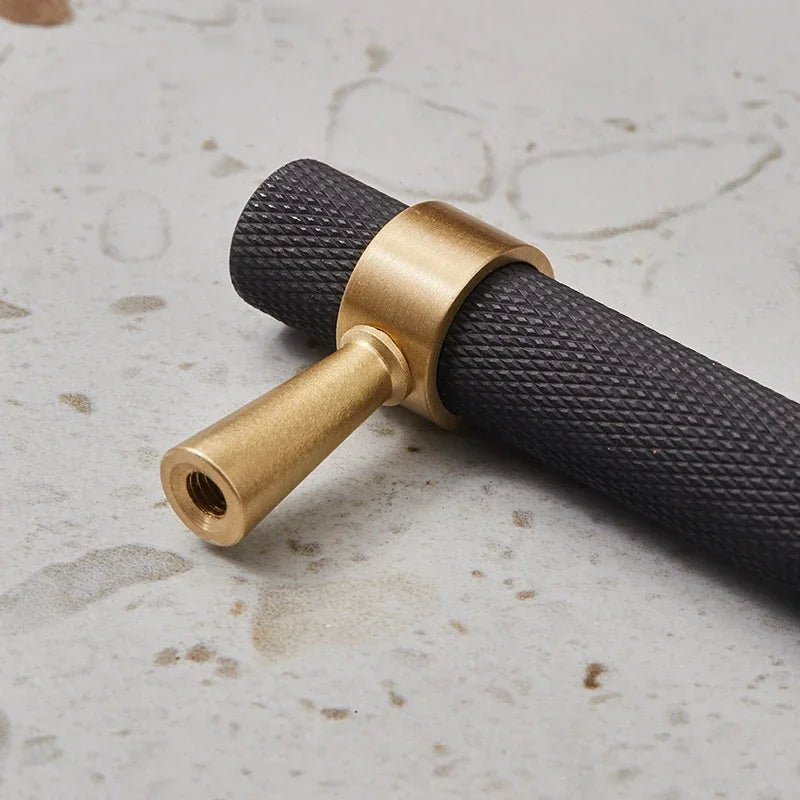 Elegant Black Knurled Brass Handles – Kitchen & Bedroom Pulls