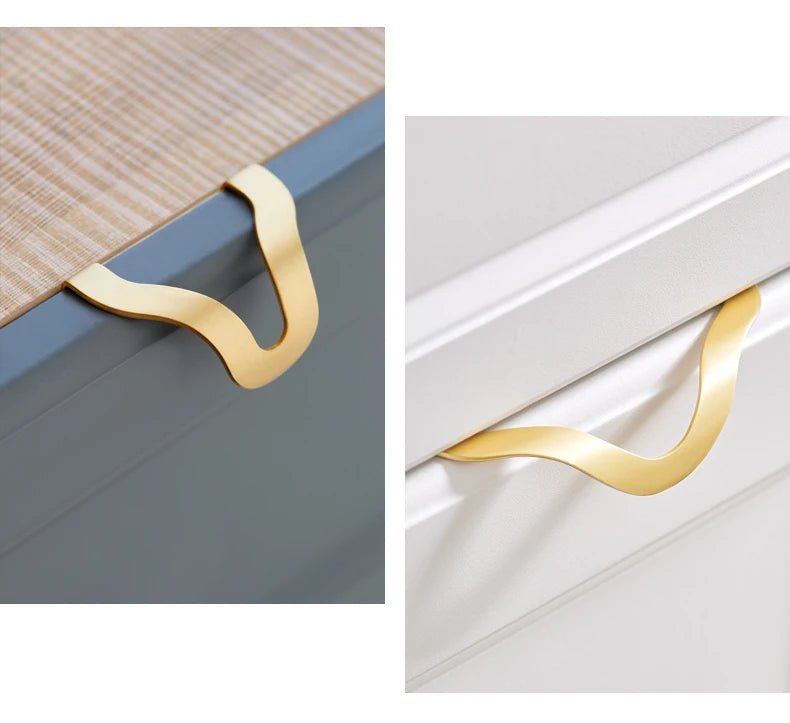 Minimalist Gold Cabinet Handle – Invisible Brass Design  