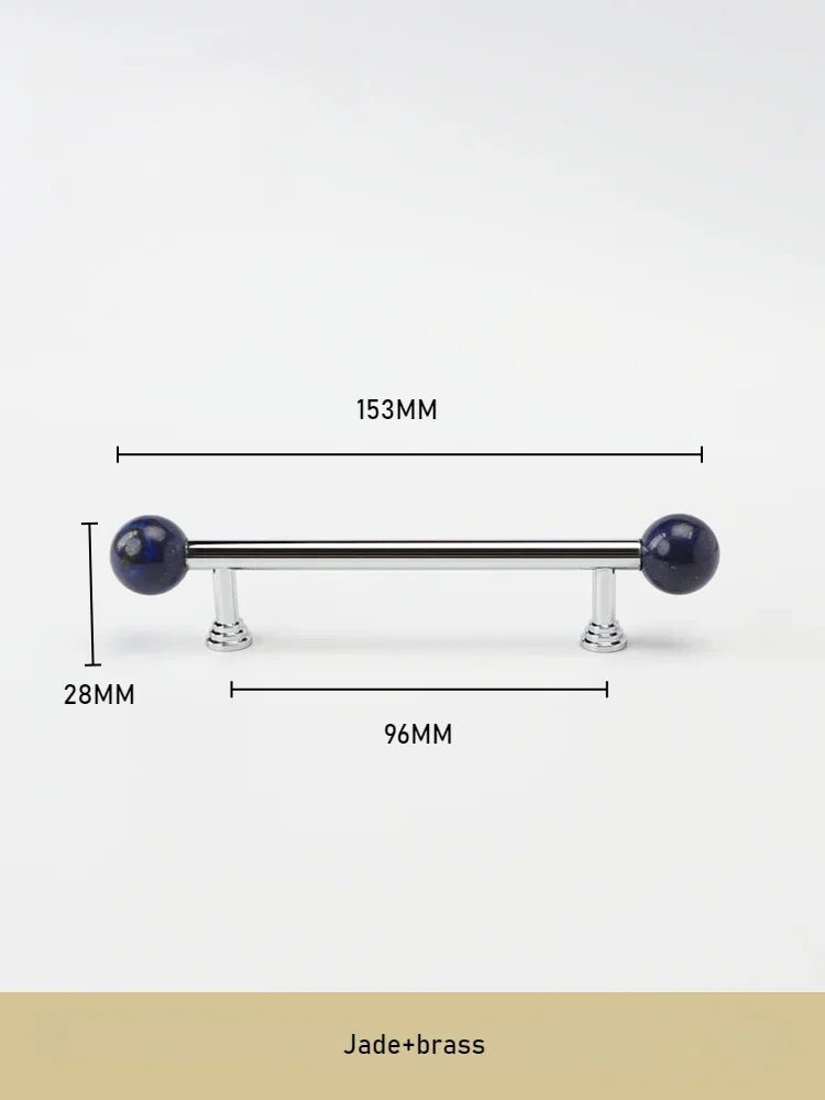 Brown Crystal Brass Double Bead Handle for Drawers – Luxury Design