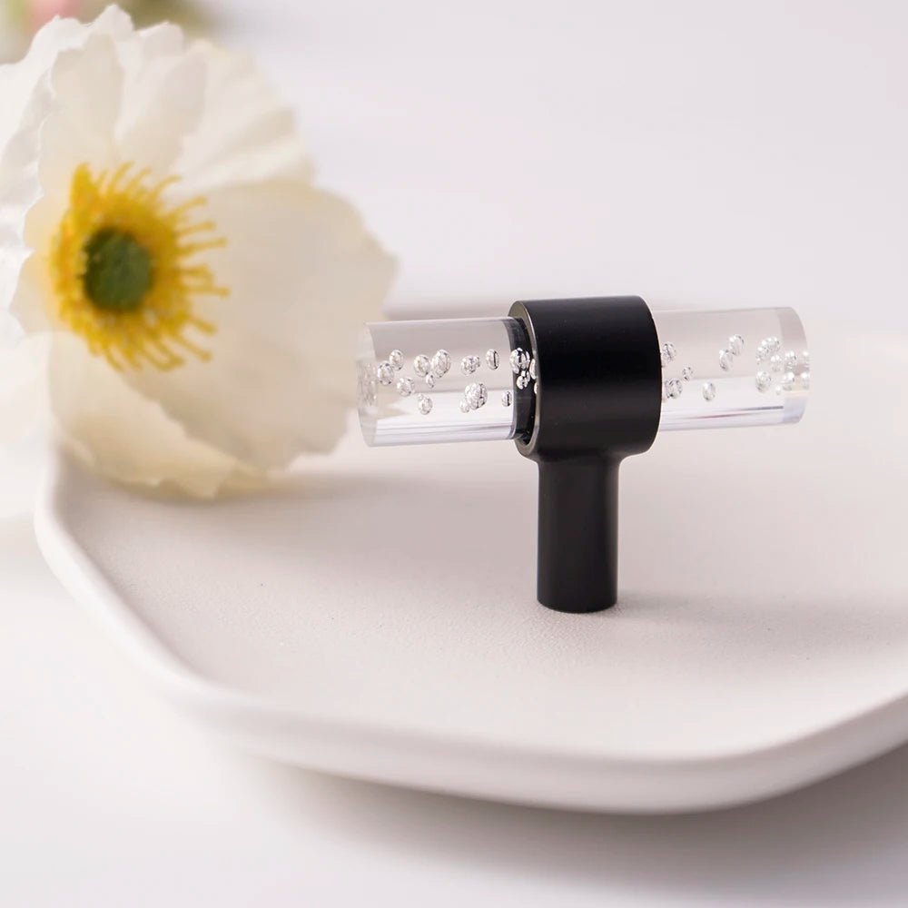 Sleek Bubble Acrylic & Brass Handles – Modern Drawer Pulls for Cabinets
