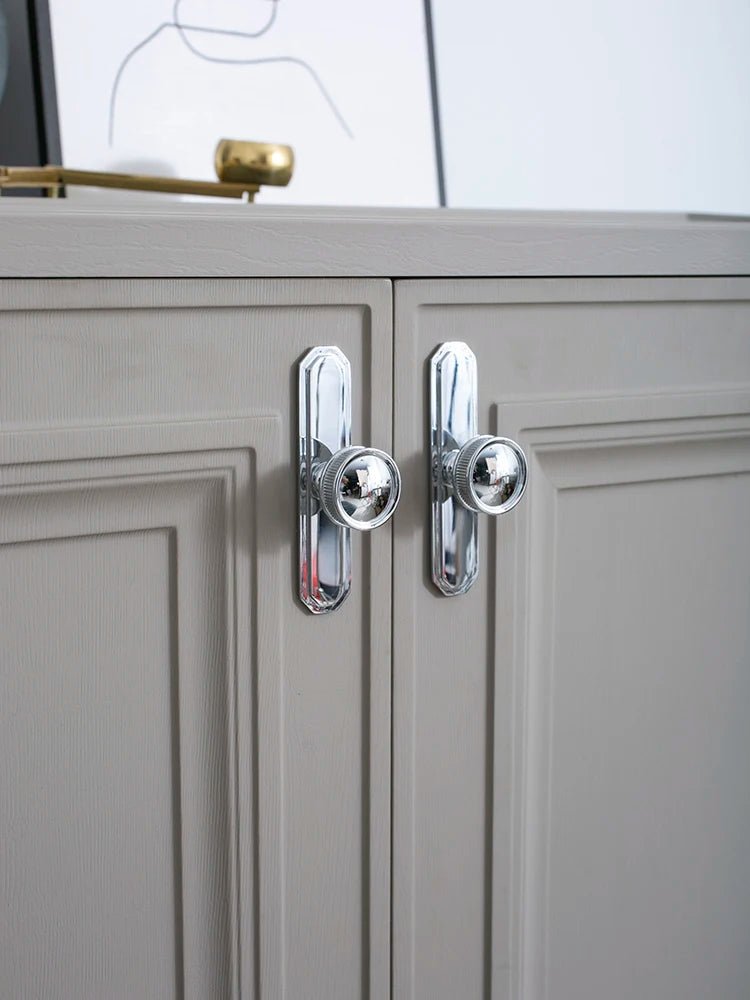 Premium Chrome Brass Plate Handle Pulls – Drawer Knobs for Furniture