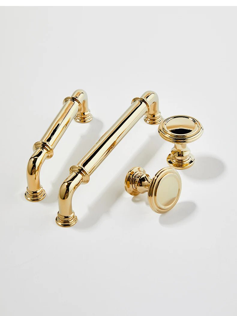 High-Quality Gold Brass T-Bar Drawer Pull – Modern Cabinet Handle for Kitchen