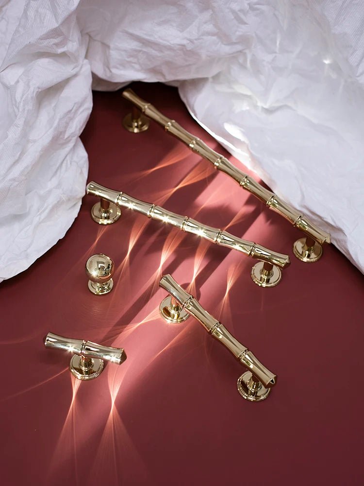Luxury Gold Brass T-Bar Knobs – 5" Pull Handles for Cabinets