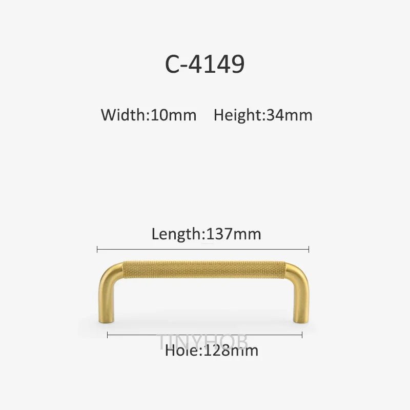 Luxury Brass Cabinet Handle – Diamond-Cut Gold T-Bar  