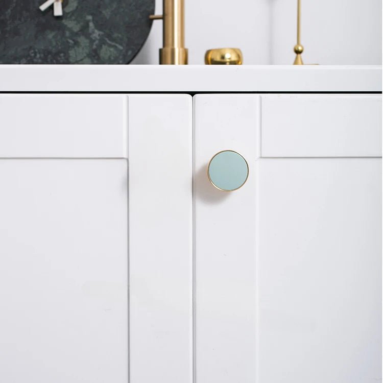 Sleek Leather & Brass Cabinet Knob – Nordic Style Pull Handles for Furniture