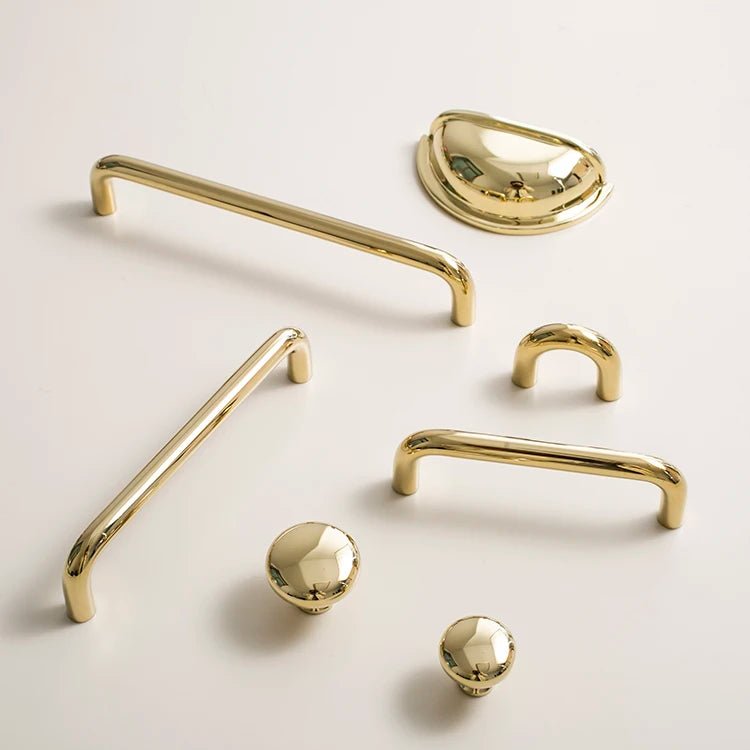 Stylish Gold Brass Handles – Minimalist Pulls for Cabinet Doors 5"-12.6"