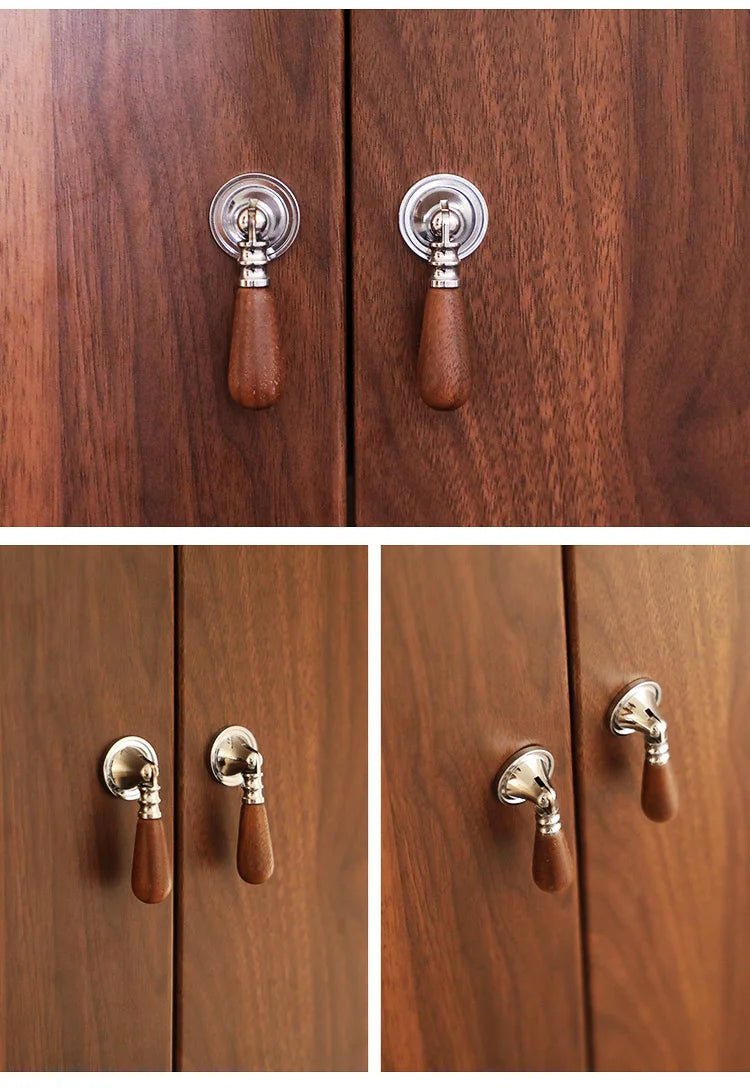 Modern Pendant Knob – Wood and Brass Cabinet Hardware  