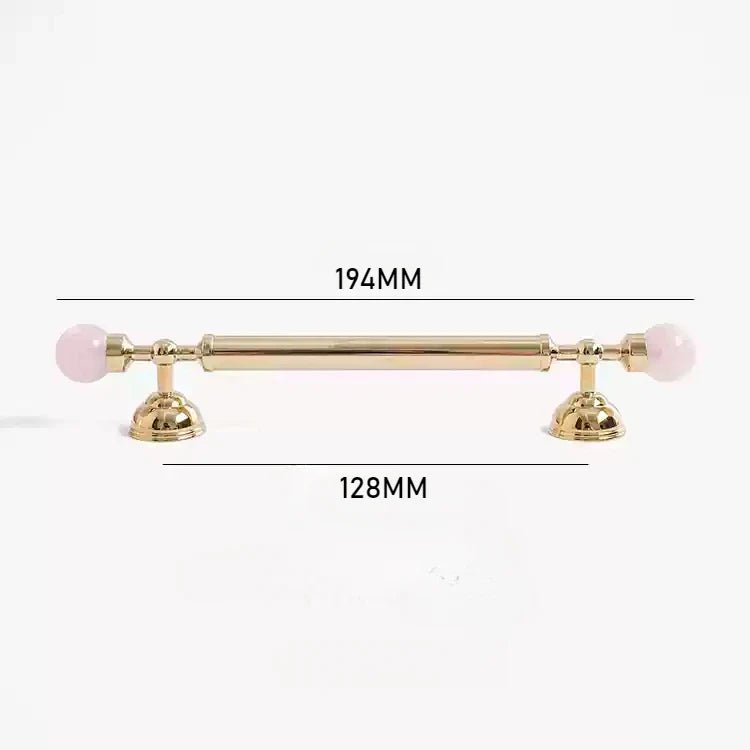 Sleek Pink Crystal Brass Knobs – Glam Drawer Pull Handles for Furniture