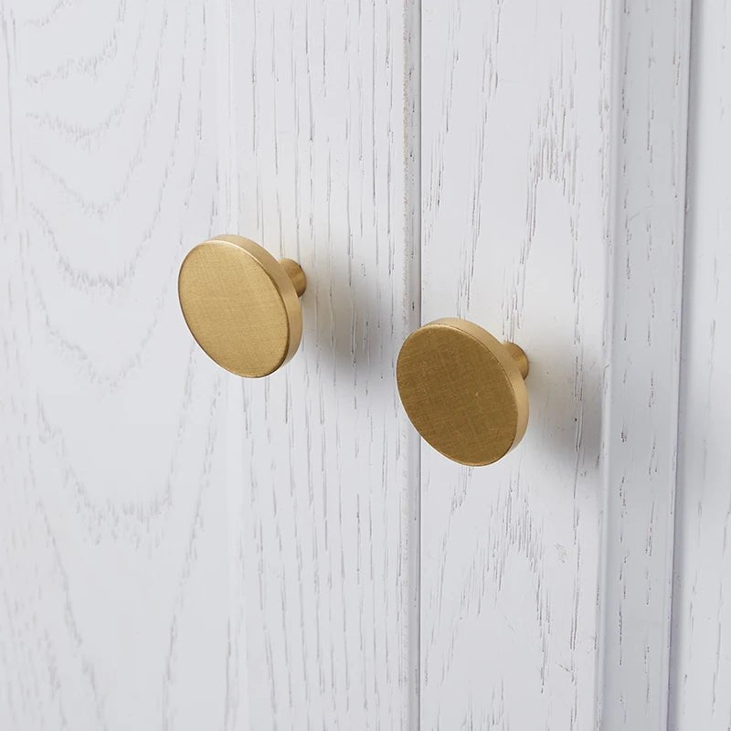 Round Brass Knobs - Gold Cabinet Pulls 20-33mm