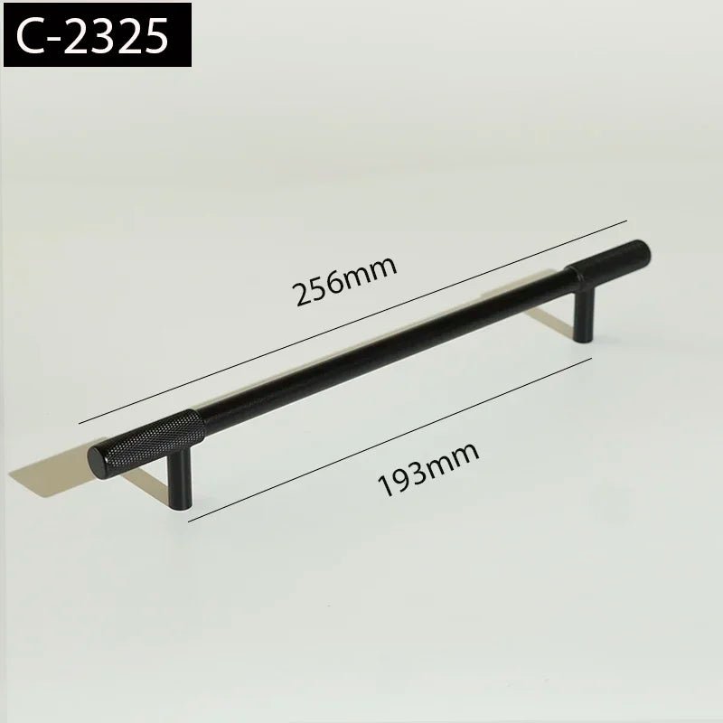 Satin Brass Knurled Cabinet Pulls – T-bar Handles for Contemporary Kitchens